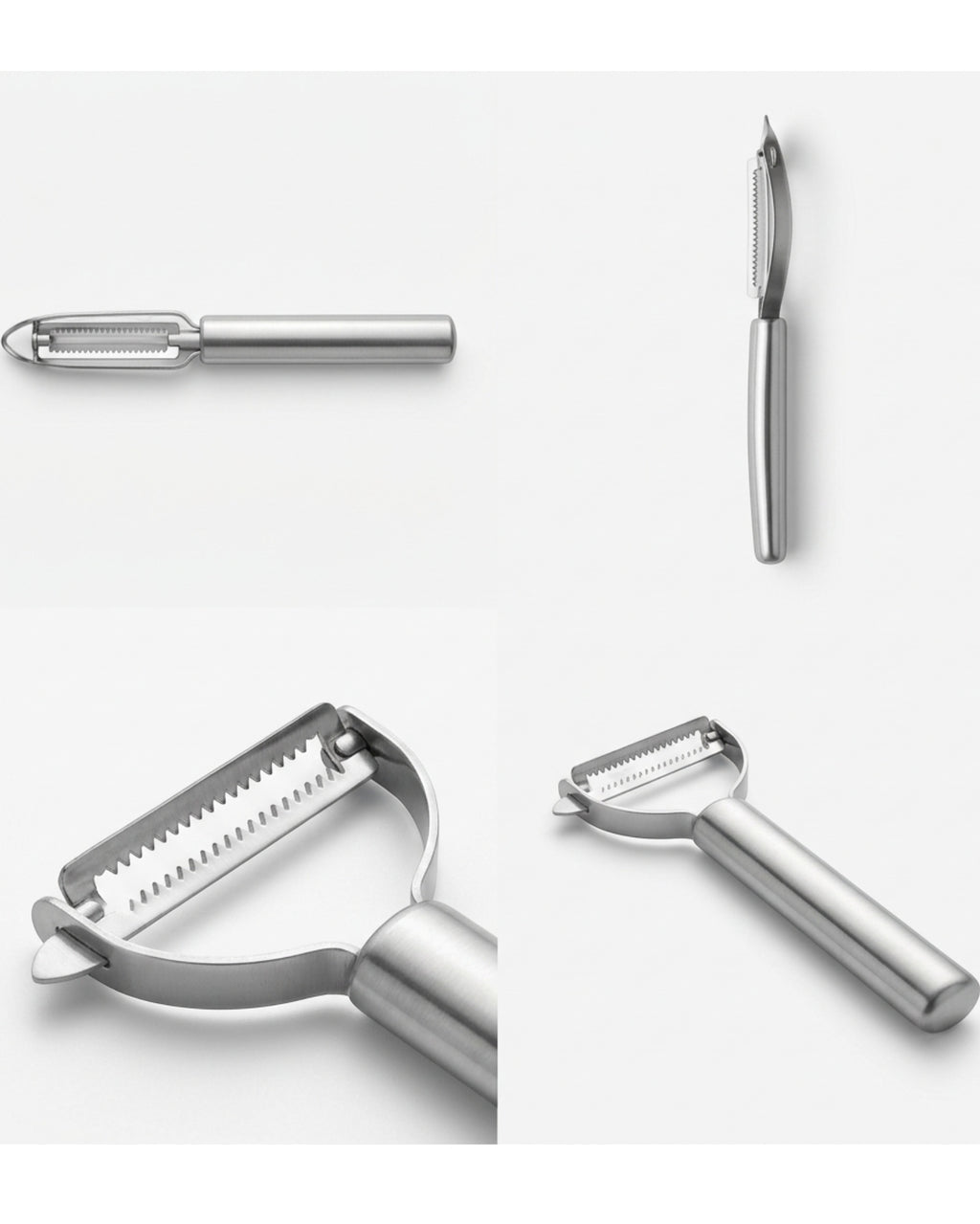Stainless Steel Julienne Peeler with Serrated Cutting Teeth
