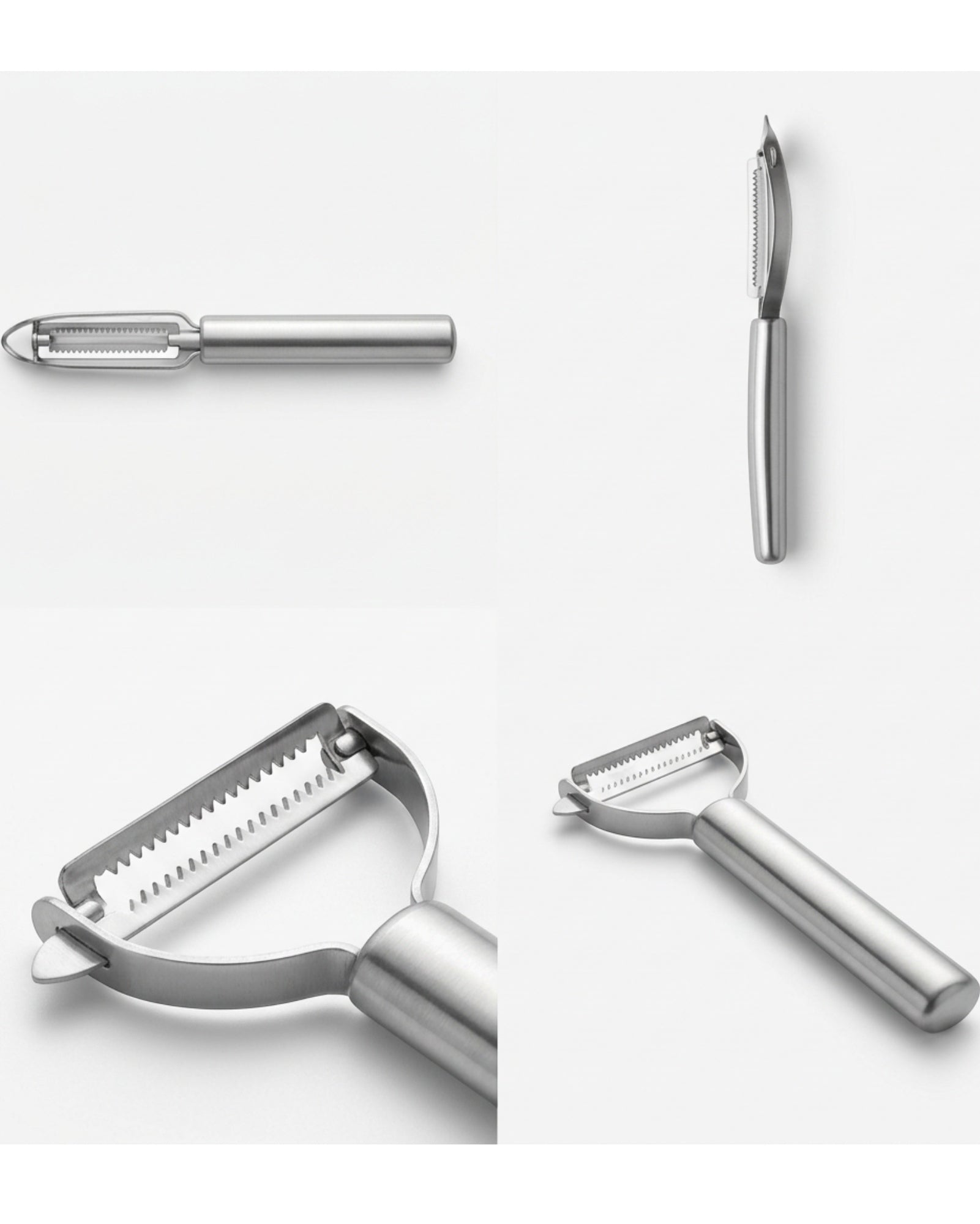 Stainless Steel Julienne Peeler with Serrated Cutting Teeth