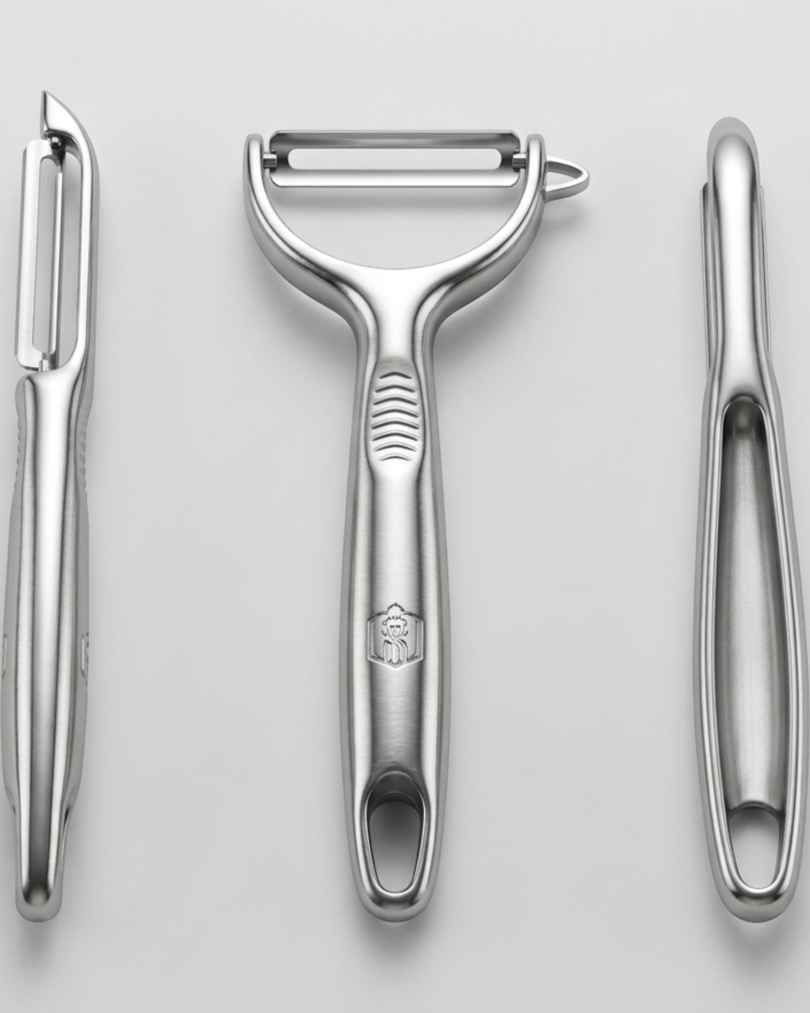 Stainless Steel Swivel Peeler with Straight Blade and Slim Handle