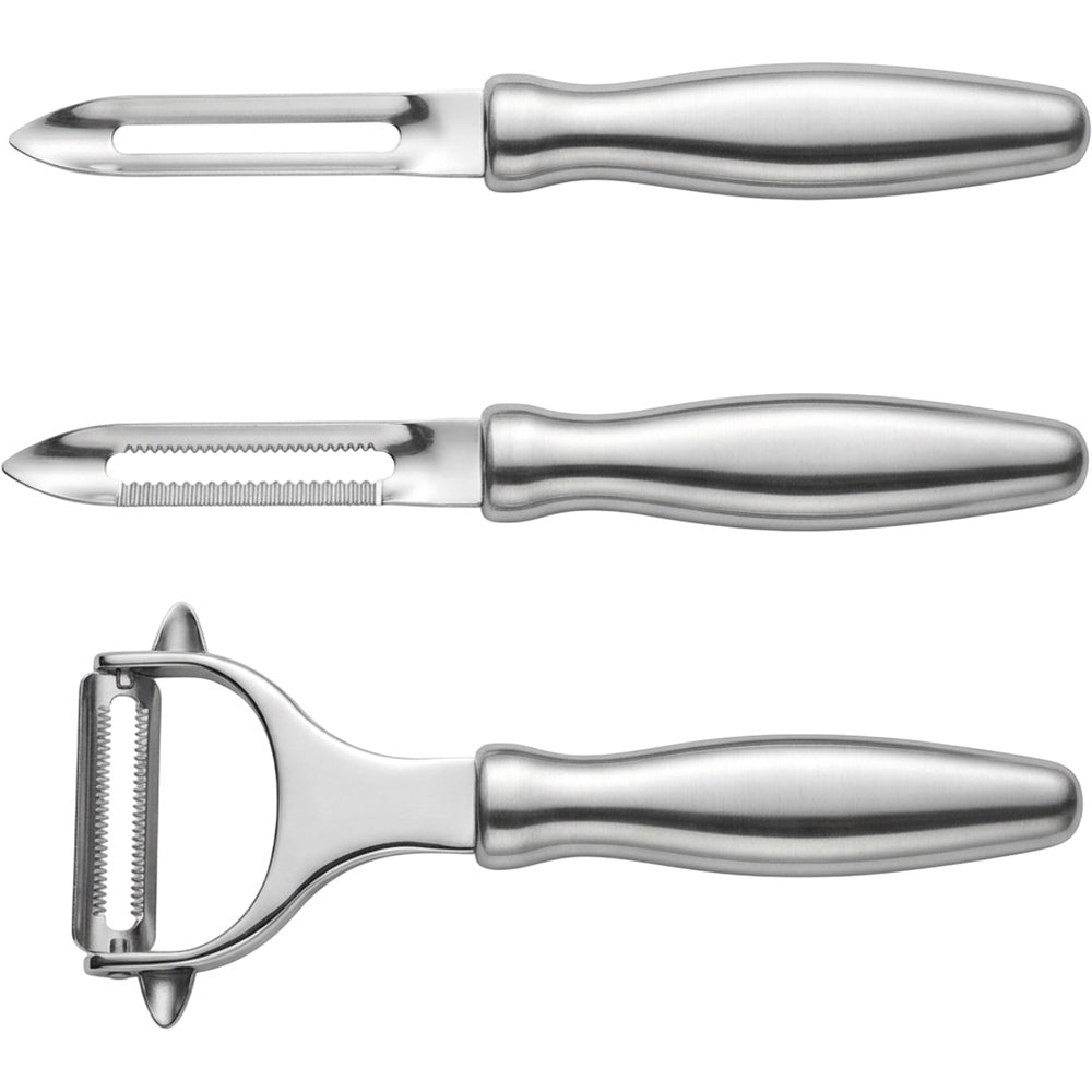 Stainless Steel Peeler Set with Straight Serrated and Julienne Blades