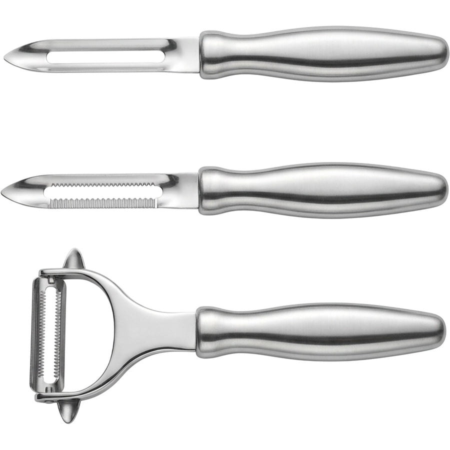 Stainless Steel Peeler Set with Straight Serrated and Julienne Blades