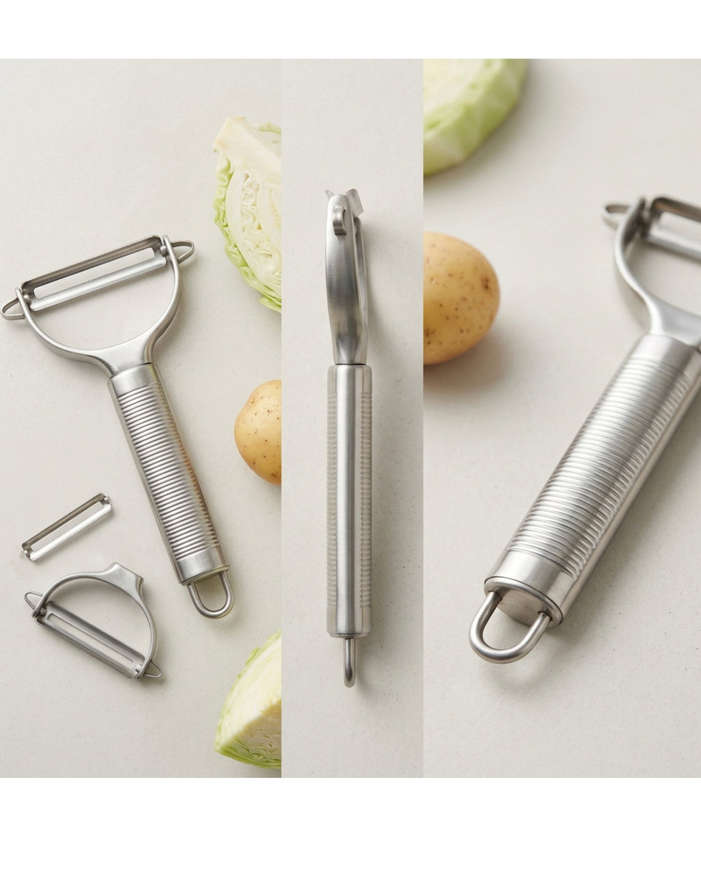 Stainless Steel Wide Blade Peeler for Cabbage and Root Vegetables