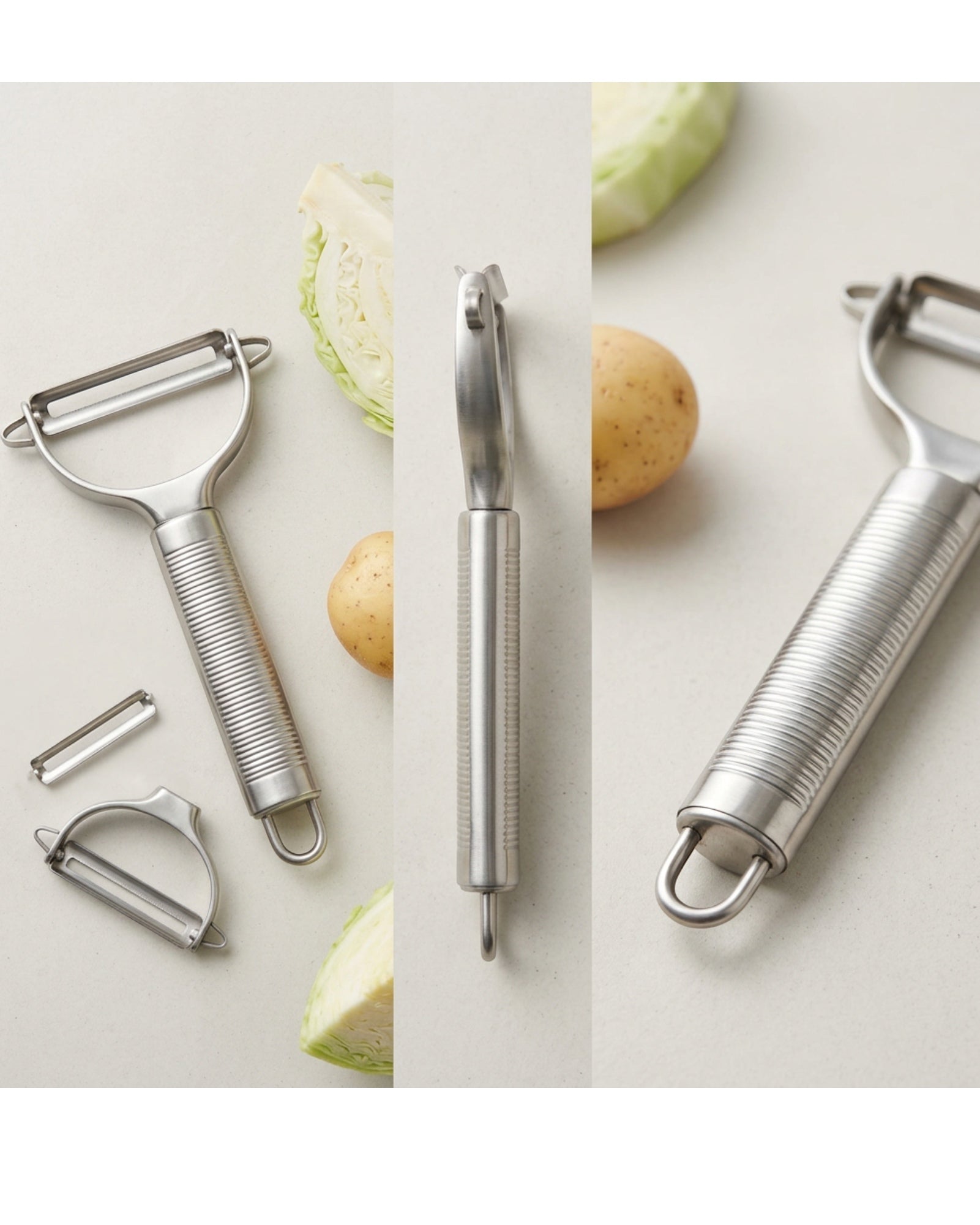 Stainless Steel Wide Blade Peeler for Cabbage and Root Vegetables