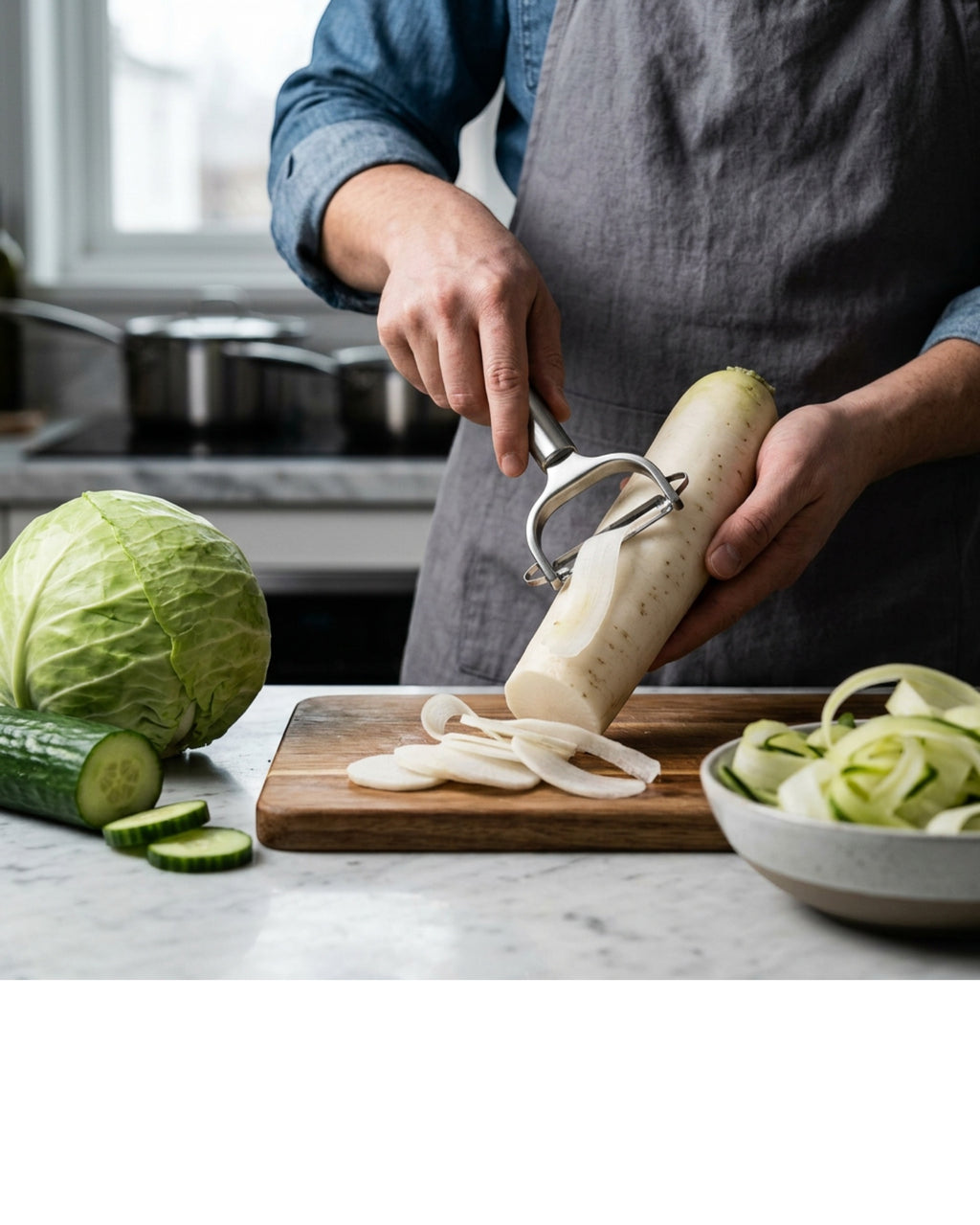 Stainless Steel Wide Blade Peeler for Cabbage and Root Vegetables